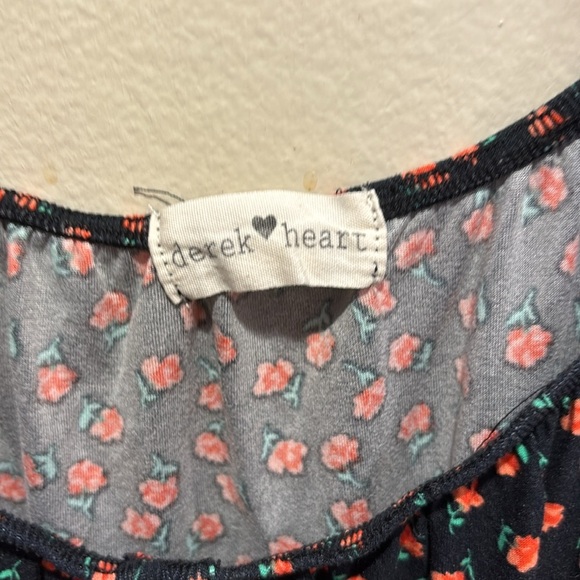 Derek Heart black Dress with Floral Accents - Picture 2 of 4